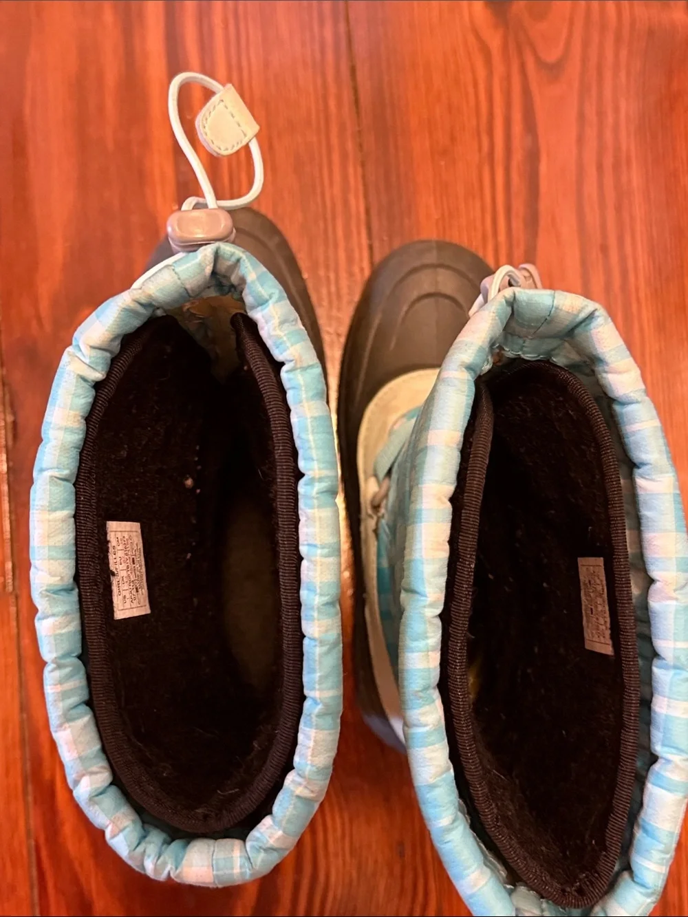 The North Face Kids Aqua Plaid Winter Snow Boots size 1